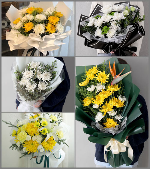 山东莱芜莱城区苗山镇北方山村白事花束代送